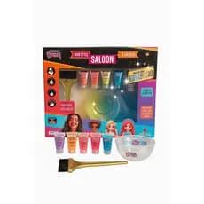 Kit Infantil Tinta Temporária para Cabelo com Brilho Make Brinq Saloon + Acessórios Brinquedo