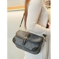 Bolsa Média Tiracolo Feminina Com Alça Lateral Transversal De Ombro De Couro PU TM9107 TM