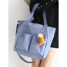Bolsa Tote Feminina De Nylon Com Vários Bolsos Grande Capacidade Universitário Ombro Casual Braço Transversal X185 TM