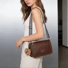 Bolsa Feminina Com Alça Lateral Transversal De Ombro De Couro PU T304 TM