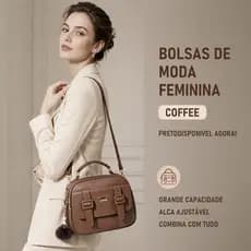 Bolsa Feminina Com Alça Lateral Transversal Faixa de Mão De Couro B736 TM