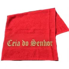 Toalha De Mão Santa Ceia Do Senhor 30 X 50 Cm Vermelha ##!