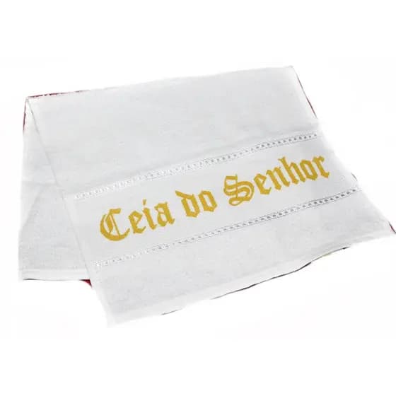 Toalha De Mão Santa Ceia Do Senhor 30 X 50 Cm Branca ##!