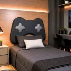 Cabeceira Gamer Controle Videogame Estofada Facto Fácil Limpeza 100x70 Quarto Menino Decoração Gamer