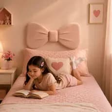 Cabeceira Infantil Laço Solteiro Menina Para Cama Box