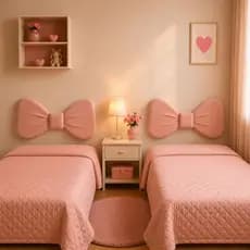 Kit 2 Cabeceiras Infantil Laço Solteiro Menina Para Cama Box Solteiro Bouclê Rosa