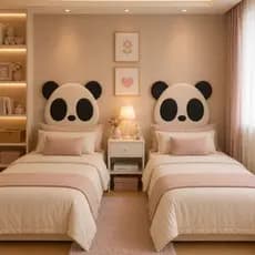 Kit 2 Cabeceiras Panda Solteiro 90x70cm para cama box Estofada Infantil Fácil Limpeza Decoração Quarto Menino Menina