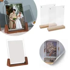 Luminária LED Mesa Display Acrílico A4/A5 Porta-Retrato Iluminado Moderna e Decorativa