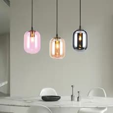 iluminação decorativa Pendente Glass Champagne Elegante Vidro Soprado E27 Sem Lâmpada