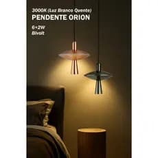 Pendente Orion Decorativo Bivolt Alumínio Moderno  Sala de jantar cozinha Alumínio Moderno