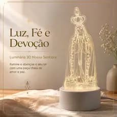 Luminária 3d Nossa Senhora Led Acrílico 3 Cores Abajur