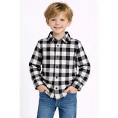 Camisa Xadrez Flanelada Manga Longa Infantil Masculina - ENVIO IMEDIATO