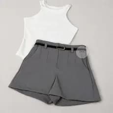 Conjunto Body Regata + Short Alfaiataria Premium Diversas Cores