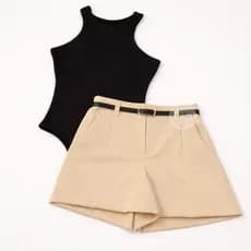 Conjunto Feminino Short Alfaiataria + Body Regata - ENVIO IMEDIATO !