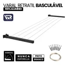 Varal Retrátil Dobrável De Parede 100% Alumínio Cabo De Aço Encapado até 4 Metros ENVIO IMEDIATO