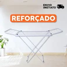 Varal Dobrável de Chão com Abas Extra Leve, Reforçado e Não Enferruja Pintura Eletrostática Ideal para Apartamento
