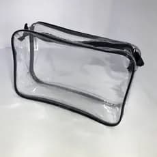 Necessaire inteira transparente e PRETA -maquiagem - viagem -multiuso