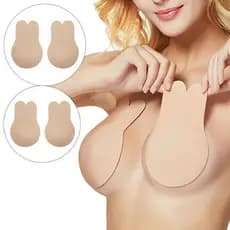 1 Par De Adesivos De Sutiã Feminino Levantam O Peito Invisível Push Up Orelha De Coelho Sutiãs