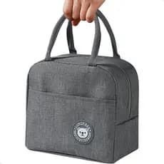 Bolsa Térmica cor CINZA Lancheira Compacta e Resistente, Conserva Alimento Quentes ou Frios, Ideal Para Academia, Escola