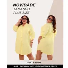 Chemise Feminina Plus Size Roupas Plus Size Feminina Saida de Praia Camisão Moda Praia Kimono