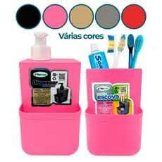 Porta Sabonete Líquido e Porta Escova Várias Cores | Multiuso | Cozinha | Banheiro