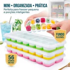 Kit Forminhas de Gelo Silicone Forma de Gelo Silicone Com Tampa Rígida e Flexível Cubo de Gelo