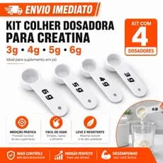 Dosador De Creatina 3g 4g 5g 6g Kit Colher Medidora Scoop Dosadora Suplemento Em Pó Academia