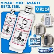 REFIL FILTRO PURIFICADOR IBBL AVANTI MIO VIVAX COMPATIVEL MINI GIROU TROCOU ÁGUA NATURAL