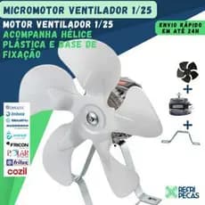 MICRO MOTOR VENTILADOR EXAUSTOR 1/25 BIVOLT P/ REFRIGERAÇÃO FREEZER BALCÃO 127V 220V 110V