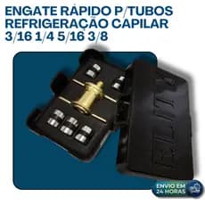KIT ENGATE RÁPIDO UNIVERSAL LATÃO P/ REFRIGERAÇÃO CAPILAR 3/16 1/4 5/16 3/8 + ESTOJO
