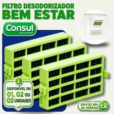 KIT 03 FILTRO BEM ESTAR ANTIODOR GELADEIRA CONSUL ANTIBACTÉRIA COMPATIVEL W10515645