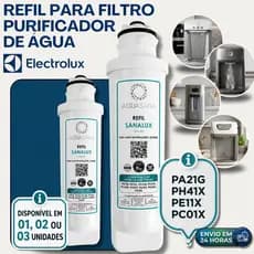 REFIL PURIFICADOR ELECTROLUX ACQUA PURE COMPATÍVEL FILTRO PA21G PA31G PA26G PE11X PE11B PC41B PC41XX