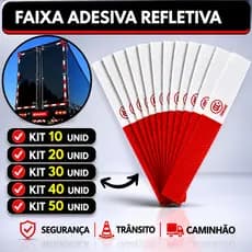 Kit Faixa Refletiva Para Caminhão Van Onibus Carreta Adesivo Traseiro Fita de Reboque Carretinha Parachoque Segurança