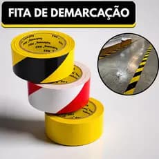 Fita Adesiva Zebrada Para Isolamento Piso Demarcação Impermeável Amarela Sinalização Escada Solo Super Forte