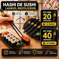 Kit Hashi Japones Sushi Plastico Reutilizavel 20 / 40 Unidades Talheres Coreanos Pauzinho Palitinho Comida Japonesa