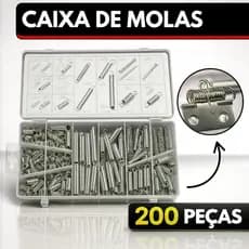 Kit 200 Mola de Compressão Extensão Pressão Aço Tensão Caixa de Molas caixa de plástico transparente