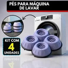 Kit Pés Para Maquina de Lavar Roupa Nivelador Moveis Mesa Geladeira Suporte Anti Vibração Almofada Sapata