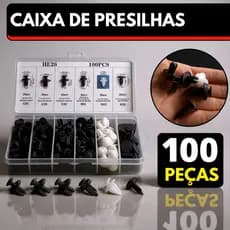 Kit 100 Grampo Presilha Automotiva Prendedor Hibrido De Clipes De Fixação De Peças Pino Parachoque Carro Universal