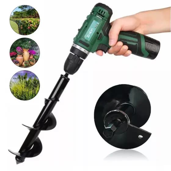 Broca Perfurador Solo Terra Jardim Plantas Espiral De Metal 8 x 18 cm