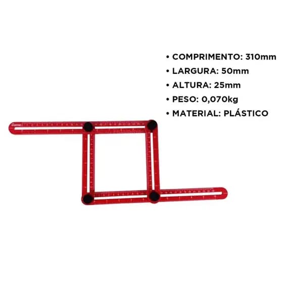 Gabarito Angular Multifunção Plástico - 61878 Cortag