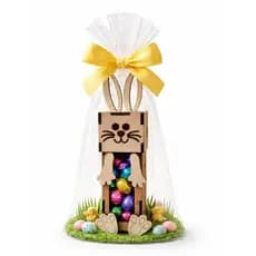 Caixa MDF para Bis coelho Feliz Páscoa - Porta Chocolate -