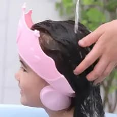Touca Ajustável para Lavar Cabelo para Crianças, Proteção para os Ouvidos, Segura para o Banho e Chuveiro, Protege a Cab
