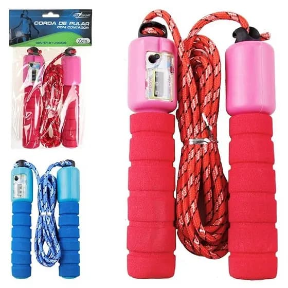 Corda De Pular Com Contador De Pulos Brincadeira Divertida ROSA