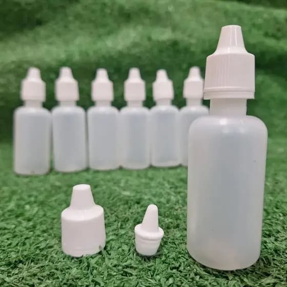 100 Frascos Plásticos 30ml Com Conta-gotas E Lacre Flaconete