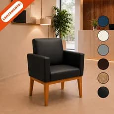 Poltrona para Sala Decorativa Nina Base Reforçada Corino Aninha Poltronas