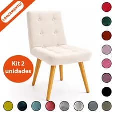 Kit 2 Poltrona Cadeira Eames Pés Palito Estofada Sala Consultório Escritório Aninha Poltronas