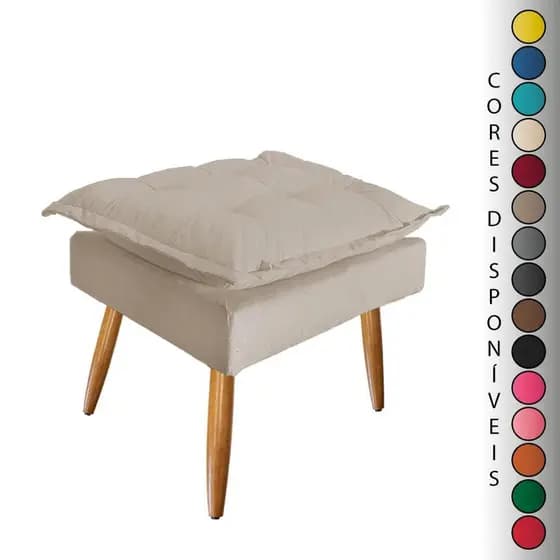 Puff Decorativo Opala Suede Sala Escritório Consultório Aninha Poltronas