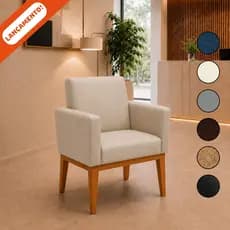 Poltrona para Sala Decorativa Nina com Base Reforçada Corino Aninha Poltronas