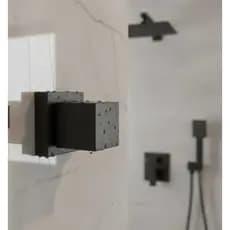 Acabamento Para Registro Quadrado Metal Preto Fosco  Deca 1/2" e 3/4"