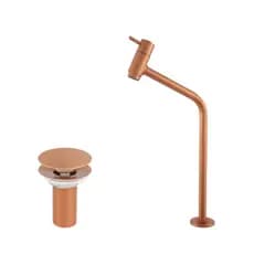 Kit Torneira Lavatório Link Alta Rose Gold + Válvula Click – Elegância e Praticidade
